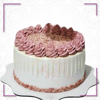 White Pink Frosty Cake