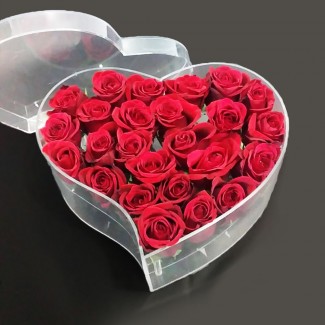 Plexi Heart in Red Roses