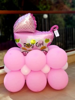 New baby girl balloon arrangement