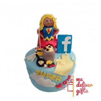 Super Mom Facebook Cake