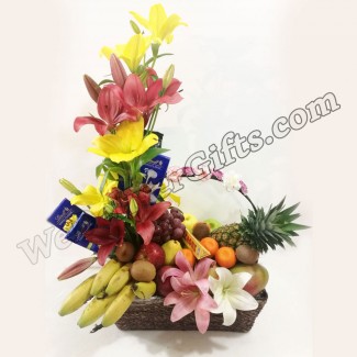 Elegant Decorated Chocolate Fruits Basket