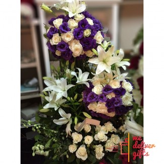 Blushing Violet Wedding Flowers Arrangement