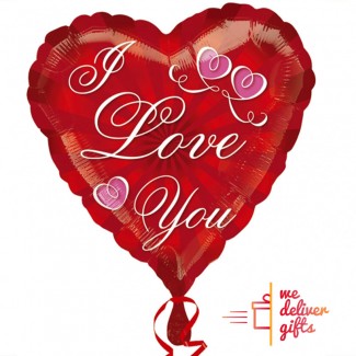 I LOVE YOU 2-Pink Hearts Balloon
