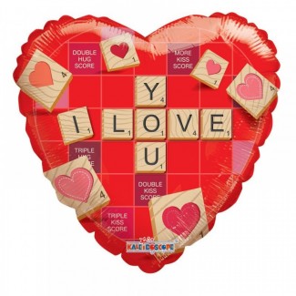 I Love You Crossword Heart Shape Balloon