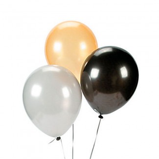 Latex black silver Gold balloons