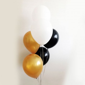Latex black white Gold balloons