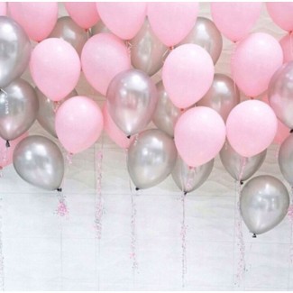 Latex Silver Pink balloons Arrangement