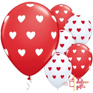 Flying Love Balloon White and Red